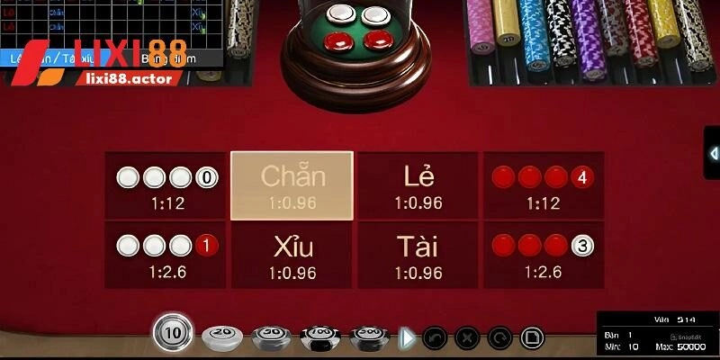Các cửa đặt cược dành cho người chơi tham gia game Xóc Đĩa